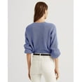 thumbnail image 2 of LAUREN RALPH LAUREN Womens Blue Ribbed Four-button Left Shoulder Long Sleeve Crew Neck Sweater M, 2 of 4