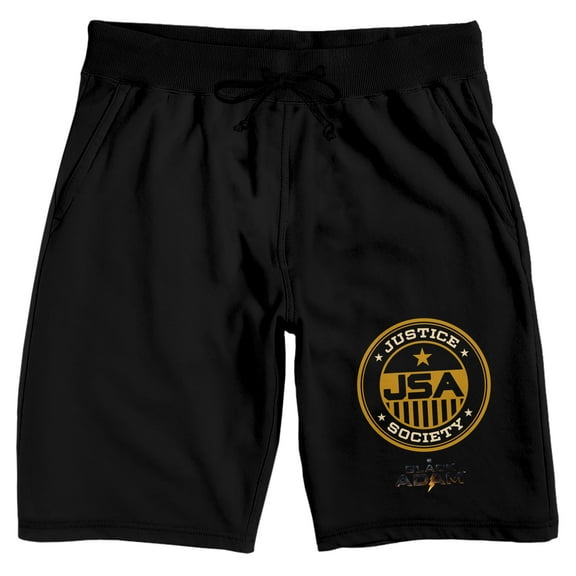 Black Adam Justice Society Emblem Men's Black Sleep Pajama Shorts-Large