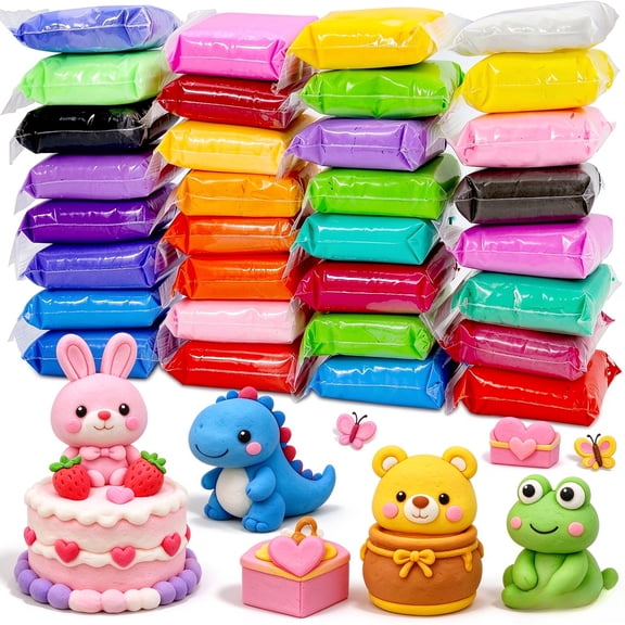 Air Dry Modeling Clay Kit, 32 Colors Clay with 3 Sculpting Tools, Safe Non-Toxic Diy Craft Gift for Adults