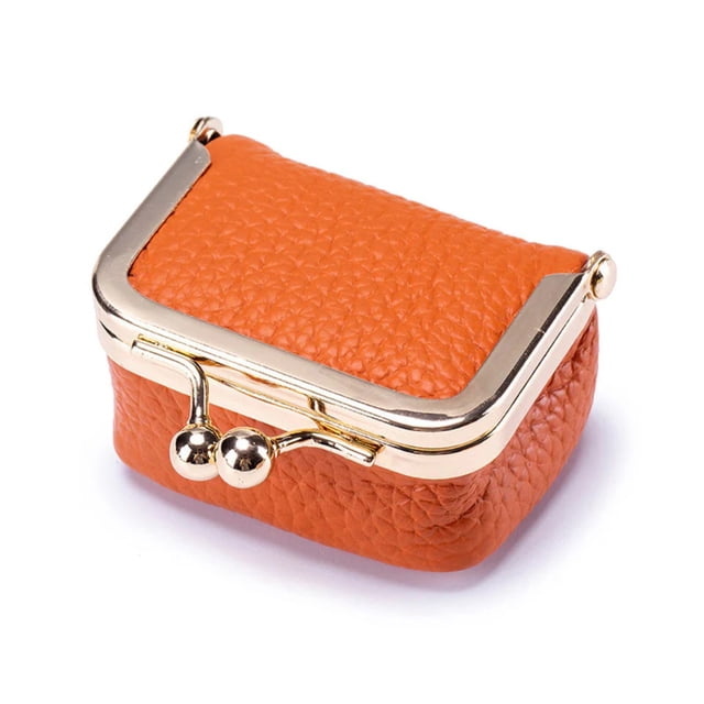 TIMIFIS Mini Jewelry Case, Portable Leather Travel Jewelry Organizer with Lock for Woman Girls, Small Ring Box for Earring/Ring/Necklace/Bracelet(Orange)