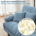 thumbnail image 5 of 2 Seater Modular Sectional Cloud Couch, Chenille Deep Seat Sofa Couch with Pillows and 2 Ottomans, Upholstered Wide Arm Sofa, Comfy Cloud Couch for Living Room, Blue, 5 of 9