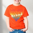 thumbnail image 2 of MEZZALL T-Shirt à Col Rond Imprimé Lettres pour Enfants Unisexe, Orange, 4-5 Ans, 2 of 4