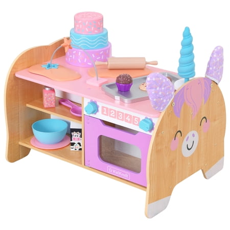 KidKraft Foody Friends: Baking Fun Unicorn Wooden Toddler Activity Center  21 Accessories