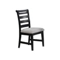 thumbnail image 3 of Modern Black Rubberwood Dining Chairs (Set of 2) with Upholstered Foam Cushion & Ladder Back for Kitchen & Dining Room, 3 of 7