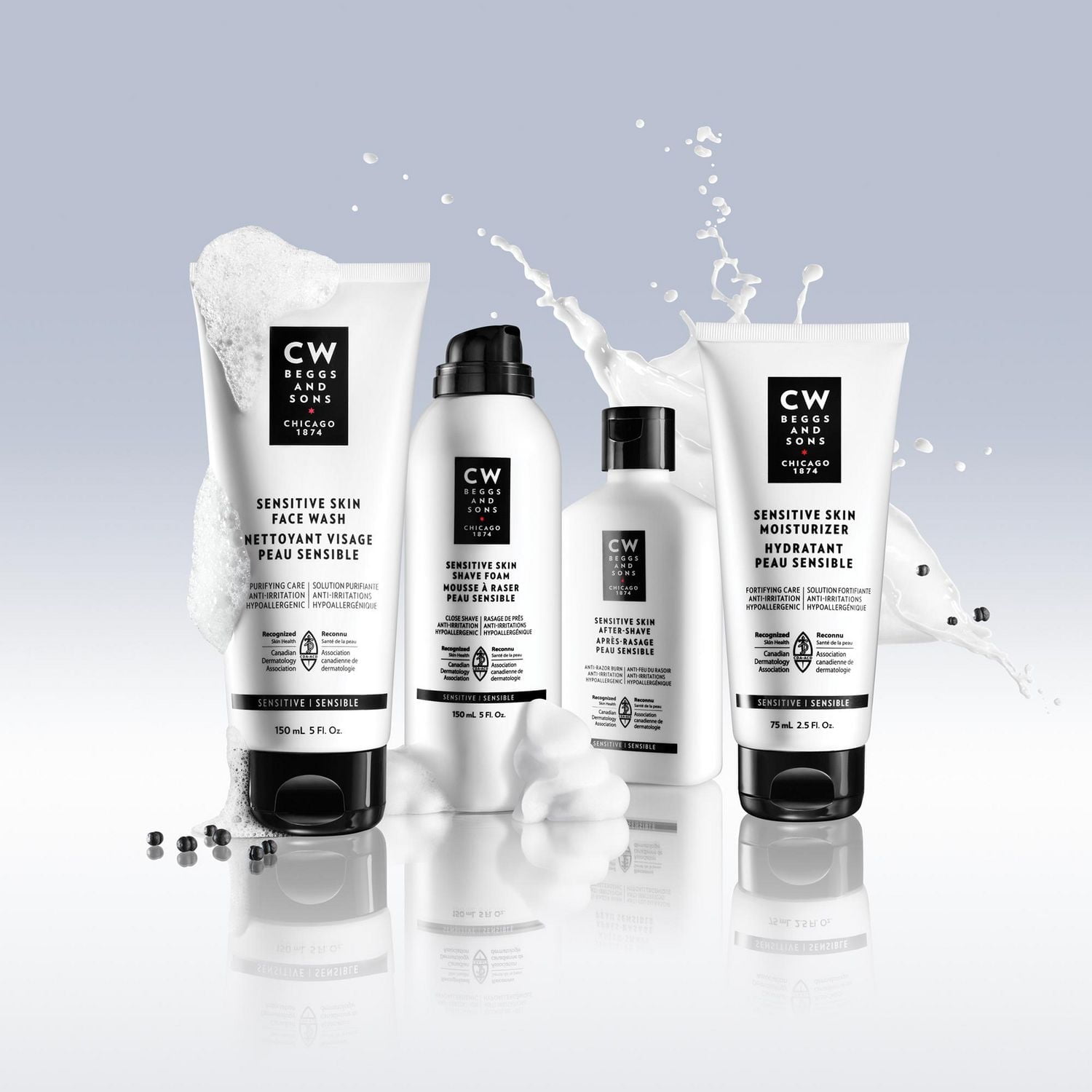 CW Beggs and Sons Hydratant Peau Sensible Apaise et protège les peaux sensibles, 75 mL