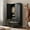 Black, variant on Elegant 71'' Farmhouse Metal  Wardrobe Cabinet with Hanging Rod, 2 Barn Doors Armoire Closet with 2-Drawers for Bedroom,Home,Office,Black