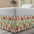 thumbnail image 1 of Hawaiian Bed Skirt, Tropical Frangipani and Hibiscus Blossoms Exotic Butterflies with Palm Leaves, Elastic Bedskirt Dust Ruffle Wrap Around for Bedding Decor, 4 Sizes, Multicolor, by Ambesonne, 1 of 2