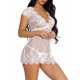 thumbnail image 5 of Vestido de ropa de dormir de perspectiva de encaje de mujer Ropa interior de lencería sexy, Blanco, M Methold XX000076-06, 5 of 7