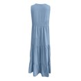thumbnail image 6 of IROINNID Below The Knee Dress For Women Solid Color Fashion Spring, Summer And Autumn Casual One-shoulder Dress Sleeveless V-Neck A-Line Dress, 6 of 7