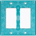 thumbnail image 6 of Metal Light Switch Plate Cover Teal Floral Bandana Paisley Tile Pattern TIL051, 6 of 13