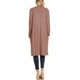 thumbnail image 3 of Women's Casual Loose Fit Side Pockets Solid Soft Lightweight Long Cardigan, 3 of 4