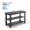 thumbnail image 4 of EDX 3-Tier Bamboo Shoe Rack Bench, 11.3 x 27.6 x 17.8 Inches Compact Storage Organizer with 286lb Capacity for Entryway, Bedroom and Living Room, Black, 4 of 10