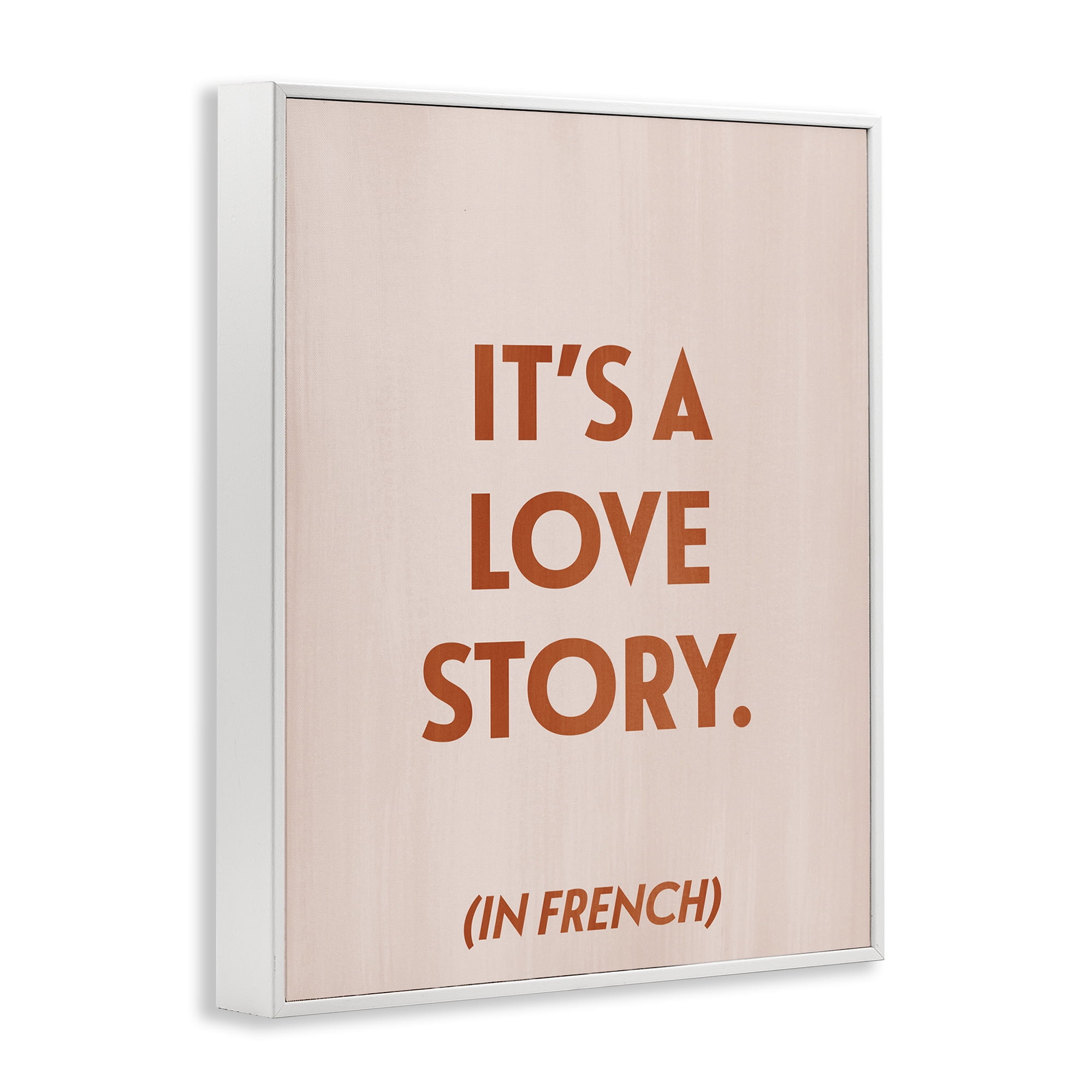 Stupell Industries Love Story In French Typography Painting White Framed Art Print Wall Art, 11 x 14
