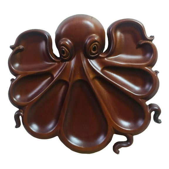 YAMB Octopus Charcuterie Platter - Extra Large Charcuterie Tray for Entertaining,Unique Serving Board for Cheese & Appetizers,Wooden Ocean Inspired Dinnerware,Gift for Seafood Lovers,10.3"