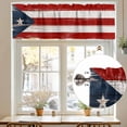 thumbnail image 7 of Puerto Rico Valances for Windows, 42 x 12in, Flag Patriot Vintage Wooden Board Text Rod Pocket Kitchen Valance Curtain Light Filtering Window Treatments for Living Room Bedroom, 1 Panel, 7 of 7