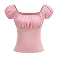 thumbnail image 1 of Huanglei Haut à une Épaule pour Femmes, Manches Courtes, Style Court, 1 of 2