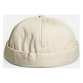 thumbnail image 5 of COCOpeaunt Men Women Skullcap Sailor Cap Outdoor Cotton Hat Warm Rolled Cuff Bucket Cap Brimless Hat Solid Adjustable Hip-Hop Hats Gorros, 5 of 6