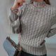 thumbnail image 3 of Gibobby Casual Suéter para Mujer, Suéter de playa con rayas de color para mujer, cuello redondo, punto hueco(Gris,M), 3 of 5
