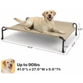 thumbnail image 6 of Outdoor Dog Bed, Raised Dog Bed for Large Dogs, Elevated Pet Bed with Headrest, Washable Cooling Dog Cot, Breathable Pet Hammock for Indoor or Camping, 41", Non-Skid, Beige, 6 of 6