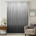 thumbnail image 2 of Grey Ombre Semi Sheer Curtains Drapes for Living Room, Bedroom, French Doors Window 72 Inches Long, Contemporary Gradient Abstract Art Rod Pocket Chiffon Curtain Drapery Voile Draperies Panel, 2 of 8