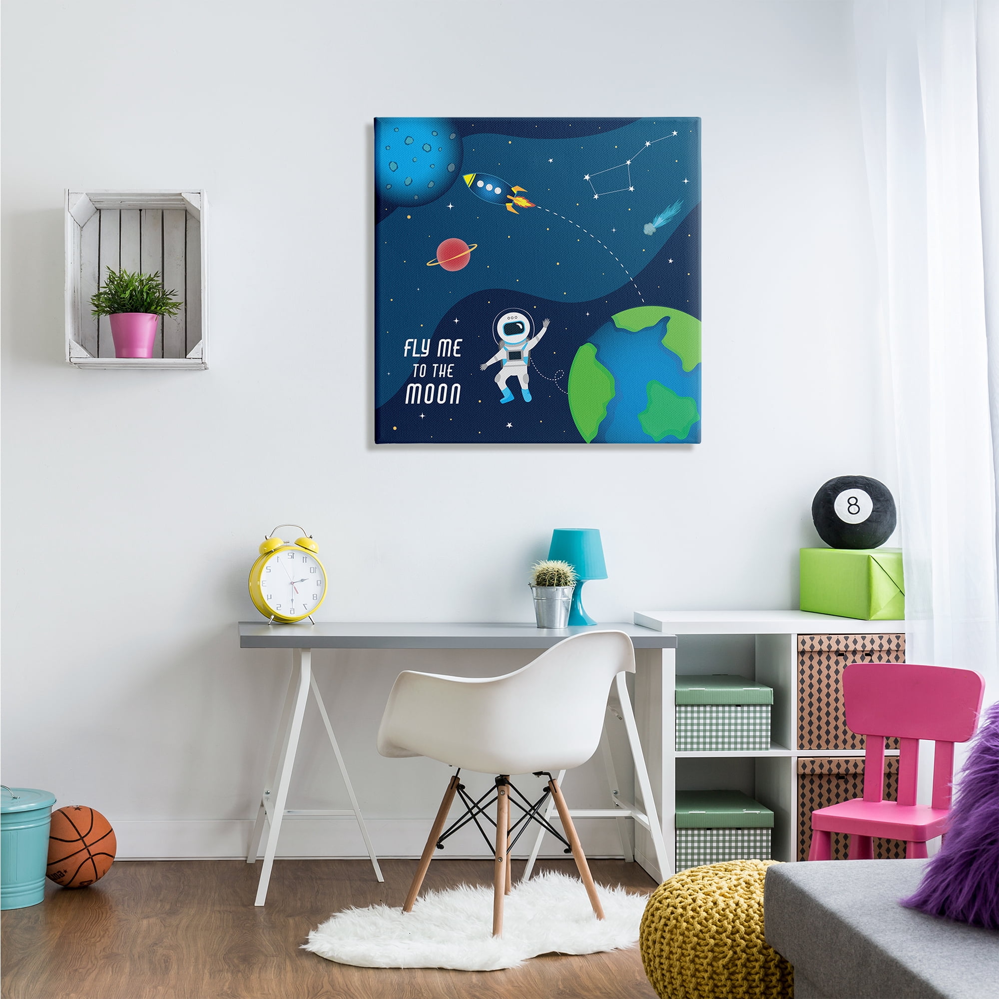 Stupell Industries Fly Me To The Moon Silly Astronaut Outer Space, 30 x 30, Designed by AE Design