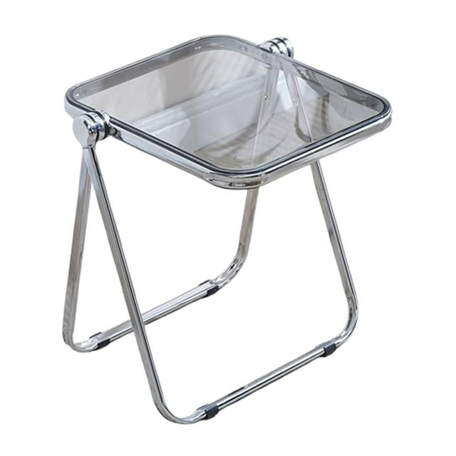 jifeng TV Tray Table Folding TV Tray Table Small Dining Chair Space Saving Coffee Table clear
