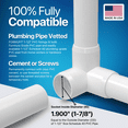 thumbnail image 5 of FORMUFIT 1-1/2" 3-Way Elbow Furniture Grade PVC Pipe Fittings, (1-7/8" Actual Socket ID), White, 4-Pack, 5 of 10