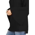 thumbnail image 6 of Daisy Del Sol Womens Warm Long Bell Sleeve Chunky Thick Knit Oversized Loose Fit High Boat Neck Tunic Pullover Sweater, 6 of 7