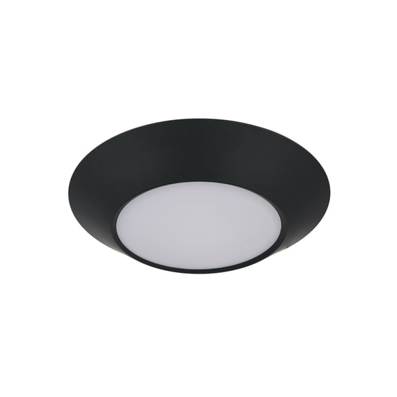 Slim Line 7.5 in. Low Profile Integrated LED Flush Mount Ceiling Light in Flat Black w/ Selectable 5CCT