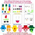 thumbnail image 6 of Belanttega 12Pcs Animal Hand Puppets Making Kit DIY Art Craft Party Supplies Children Role Play Toys Felt Glove Puppets Show, Pipe Cleaners Colorful Pompoms, Googl Eyes, DIY Felt Decors, 6 of 6