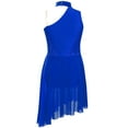 thumbnail image 4 of TTAO Girls' Lyrical Ballet Dance Dress One Shoulder Latin Jazz Ice Skating High-Low Tutu Skirt Blue 10, 4 of 5