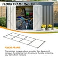 thumbnail image 2 of 10x4 FT Metal Storage Shed with Open Firewood Bay, Floor Frame, Vents, Outdoor Tool/Garden Shed, Dark Gray, 2 of 8