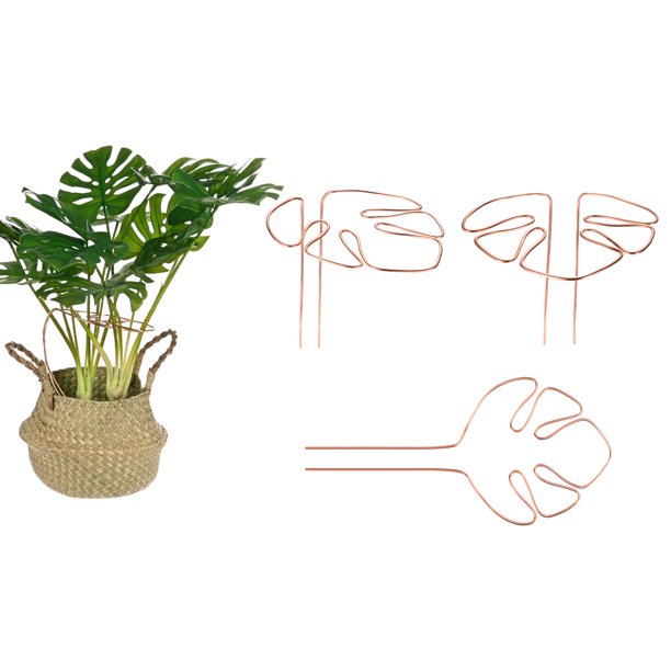 Uxcell 3-Pack Soporte para Plantas Monstera 11x5.9" Estacas de Soporte Resistentes para Plantas en Macetas, Cobre