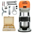 thumbnail image 1 of VEVOR Wood Router, 1.25HP 800W, Compact Wood Trimmer Router Tool, 30000RPM Max Speed 6 Variable Speeds, with 1/4'' & 5/16'' Collets 12 PCs Milling Cutters Dust Hood, 1 of 9