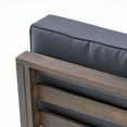 thumbnail image 6 of GDF Studio Cascada Outdoor Acacia Wood Club Chairs with Cushions, Set of 2, Gray and Dark Gray, 6 of 9