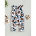 thumbnail image 2 of Cenuakty Baby Boy Girls Summer Jumpsuit Casual Rugby Print Sleeveless Suspender Romper for Newborn Infant, 2 of 9