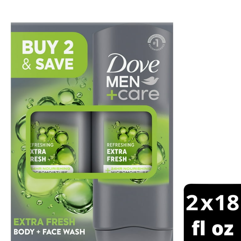 Dove Men+Care Body Wash Extra Fresh, 18 Fl oz 2 Count - Walmart.com