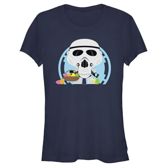 Junior's Star Wars Stormtroopers Are Ready To Hunt Eggs On Easter Graphic Tee Navy Blue Medium