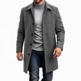 thumbnail image 3 of Rvwovn Men's Button Down Trench Coat Lapel Collar Relaxed Fit Casual Mid Length Outerwear with Pockets, 3 of 6