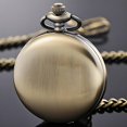 thumbnail image 2 of Minzimin Smooth Pocket Watch Alloy Steel Quartz Roman/Arabic Numerals with 37cm Chain for Father's Day Xmas Best Gifts, 2 of 7