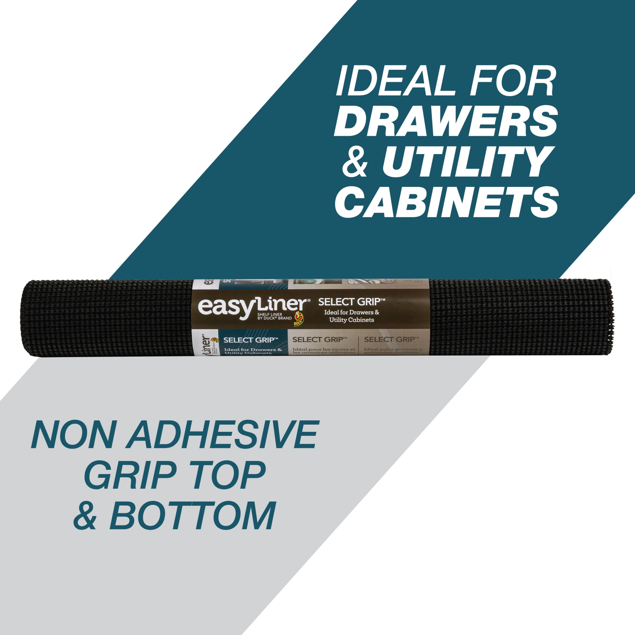 (8 pack) Select Grip EasyLiner Shelf Liner, Black 20" x 6' Roll