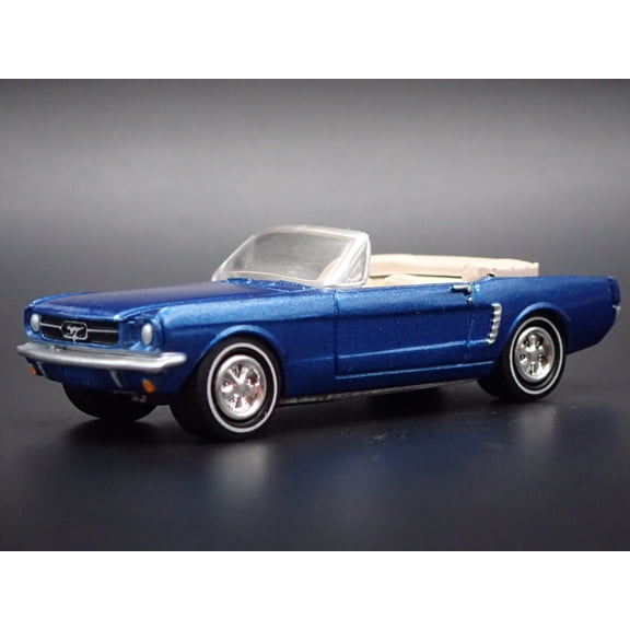 Open Box 1965 65 FORD MUSTANG CONVERTIBLE BLUE 1:64 SCALE DIORAMA DIECAST MODEL CAR