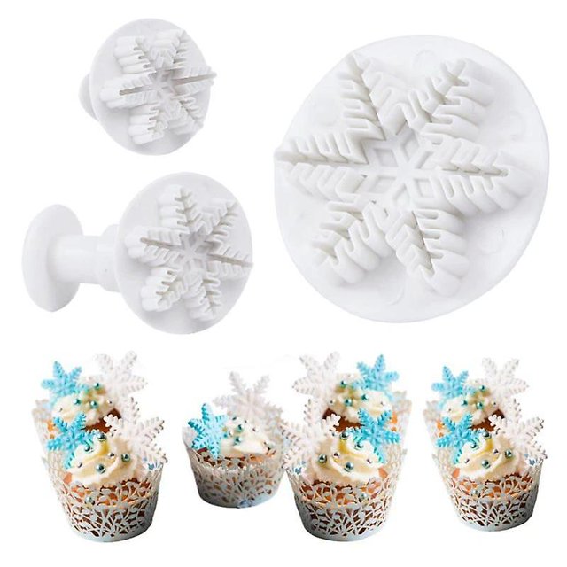 3 unids/set Navidad copo de nieve galleta galleta émbolo cortador molde DIY Fondant pastel Sugarcraft decoración Ba ShuxiuWang 8390605527326