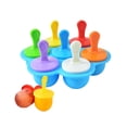 thumbnail image 1 of Mini molde de silicona para paletas heladas, molde para paletas heladas de 7 cavidades con palitos de plástico de colores, 1 of 5