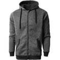 thumbnail image 5 of Ma Croix Mens Marled Zip Up Jacket Hoodie Brushed Fleece Soft Lightweight Basic Solid Sweater, 5 of 5