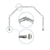 Domovina Arya 13/16" 5 Sided Bay Window Single Curtain Rod-Color:Satin Nickel