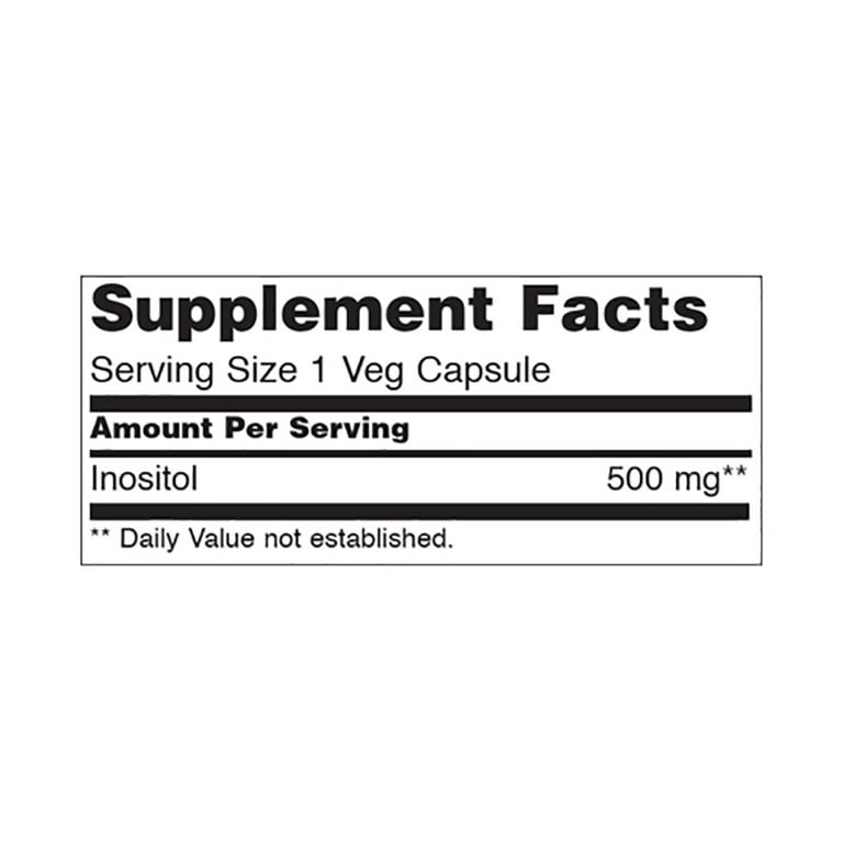 NOW Supplements, Inositol 500 mg, Healthy Membrane Function*, Cellular Health*, 100 Veg Capsules