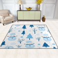 thumbnail image 2 of Yayeee Area Rugs for Living Room 5.2'x4' Non Slip Washable Bedroom Floor Carpet, Blue Simple Cartoon Snowmen, 2 of 5