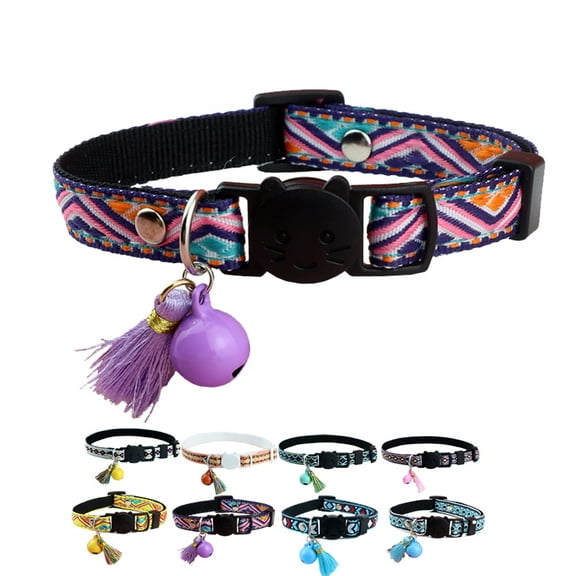 Feelers Breakaway Cat Collar with Bell, Safety Tribal Pattern Geometric Print Pet Collars for Cats Kitten Puppy, 1PCS