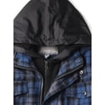 thumbnail image 3 of Ma Croix Mens Quilted Lined Flannel Shirt Hooded Winter Lumberjack Plaid Jacket, 3 of 6
